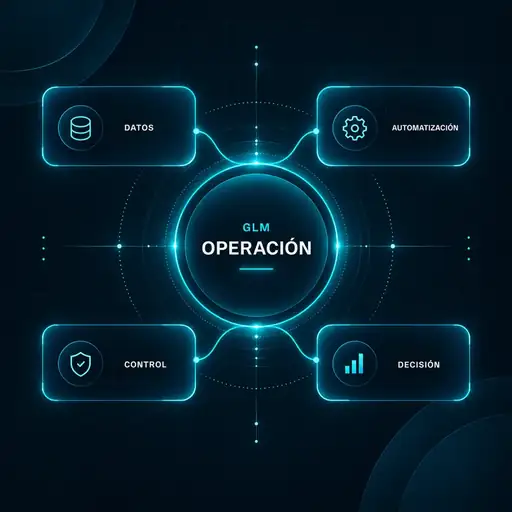 Operación GLM conectando datos, automatización, control y decisión